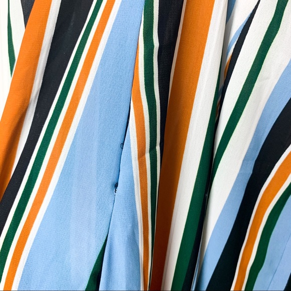 Multicolored blue striped women’s summer jumpsuit - Picture 3 of 7